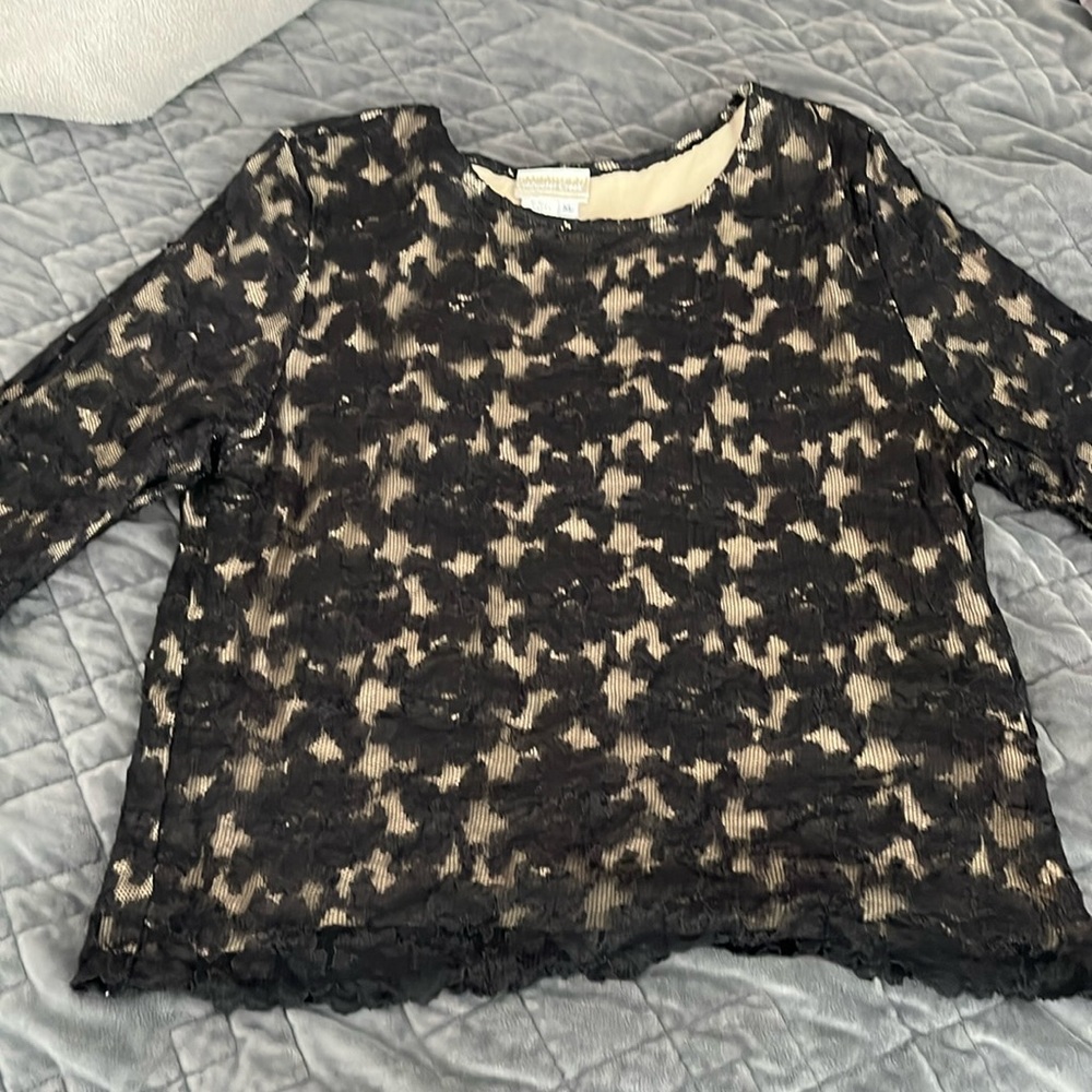 Coldwater Creek Black Lace top XL